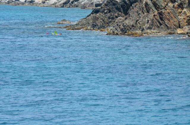 Kathy snorkels near Ginger Island 1