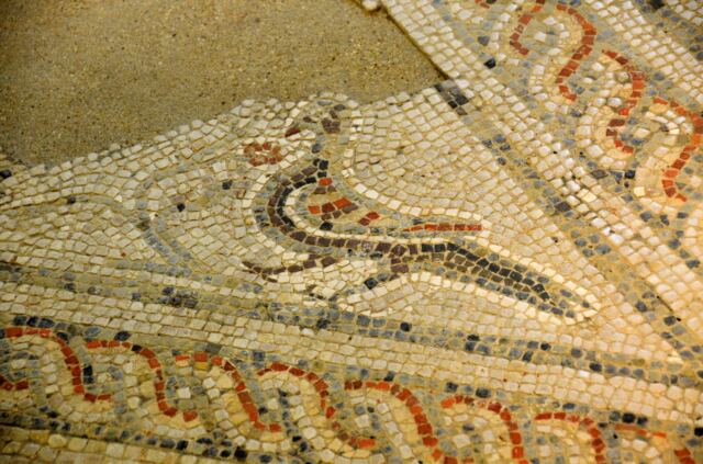 Chedworth Roman Villa - misc uncovered mosaic tile floors (3)