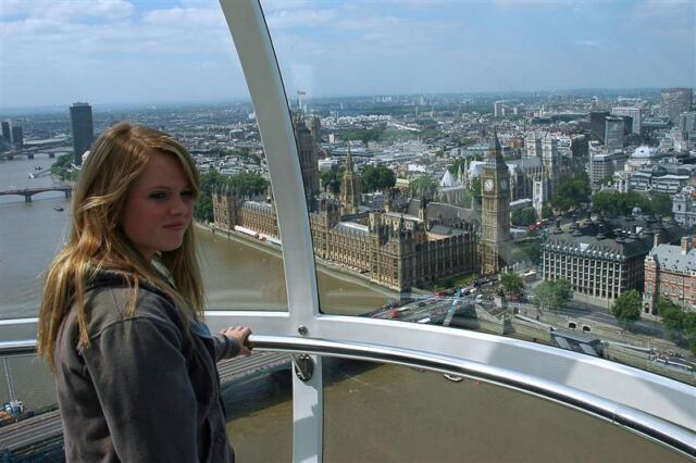 Melanie looks out over London