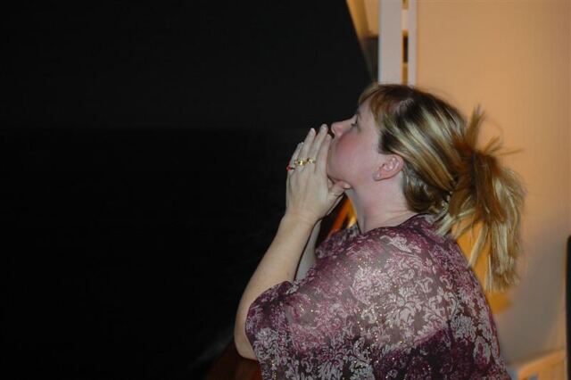 Kathy stares at the stars