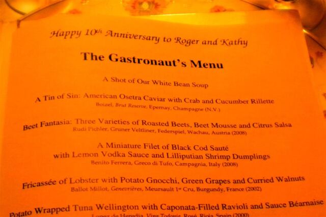 The Gastronaut's Menu