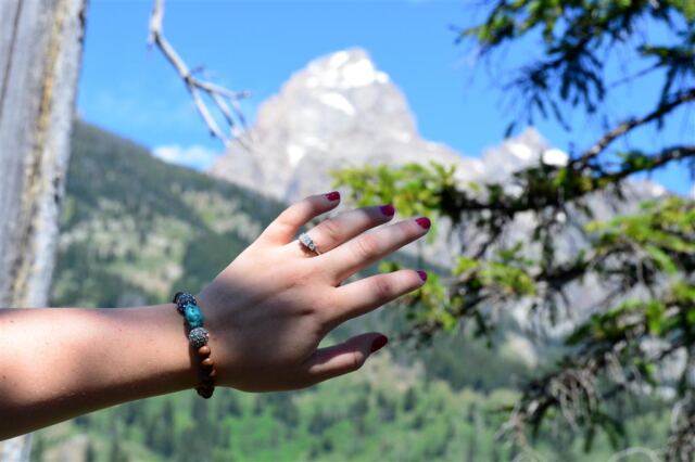 Taggart Lake - Mel's ring and Tetons
