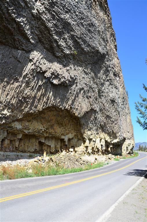 Sheer roadside cliff - cool rock formation (1)