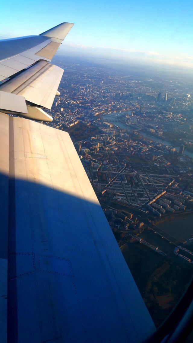 Early morning London from our plane