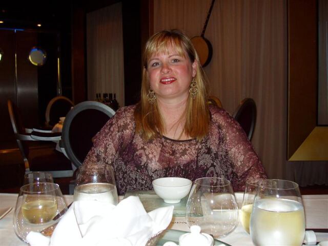 PO - Kathy enjoys the Indochine cuisine