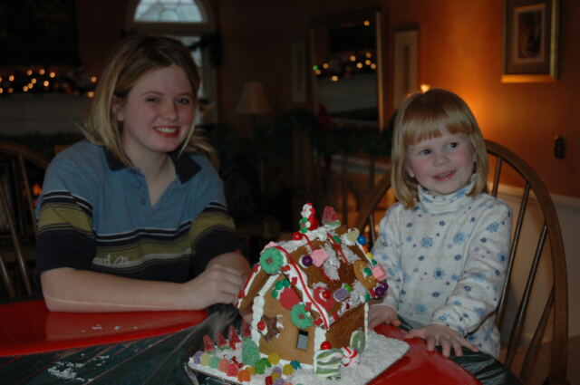melanie-and-kiersten-with-the-completed-gingerbread-house-