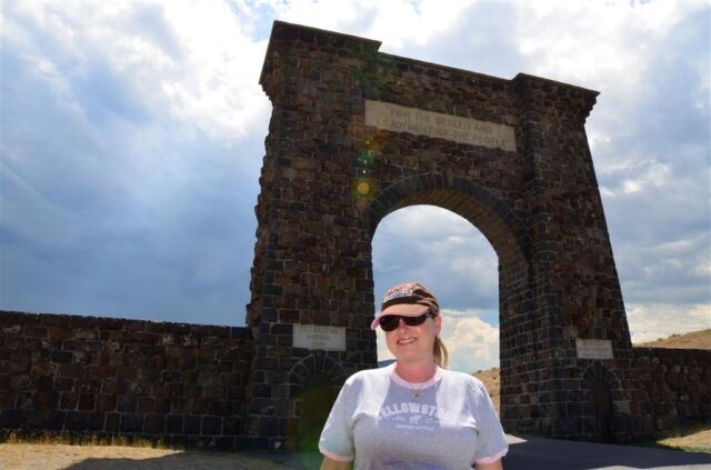 Kathy and the Roosevelt Arch
