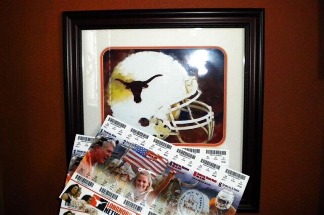 2011 Longhorn Football tickets and helmet picture