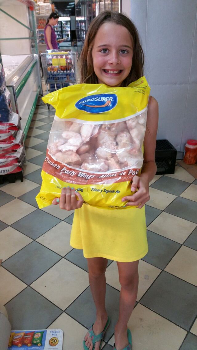 Alex and the giant bag of chicken wings