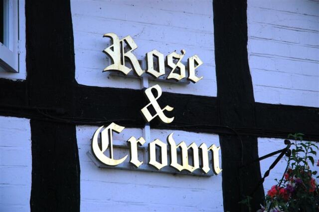 The Rose and Crown Pub sign