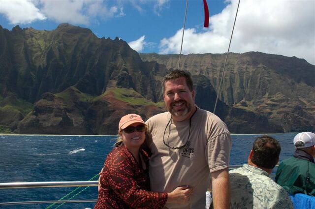 Roger and Kathy and the Napali coast