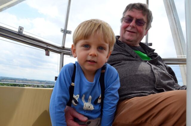 Henry and Granga in Stratford Big Wheel