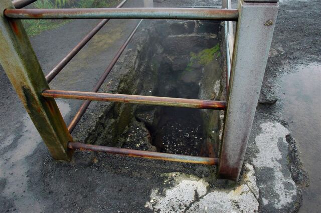 Vent hole in the ground