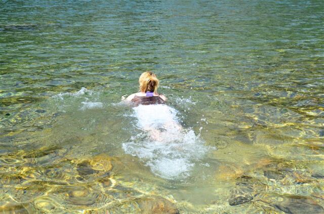 Bradley Lake - Mel DIVES in!