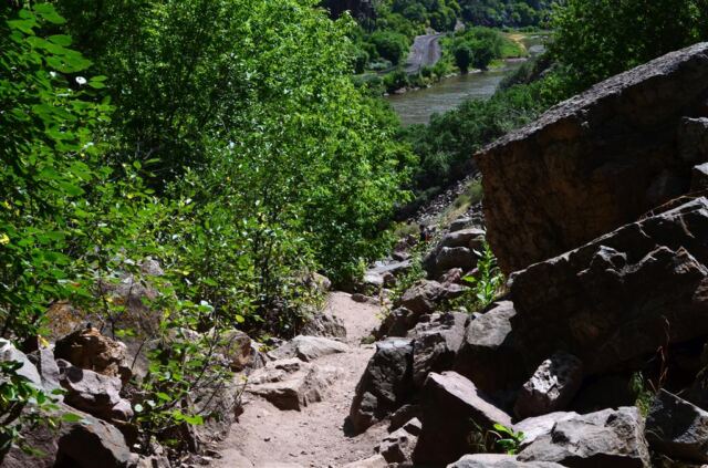Looking back over first small climb