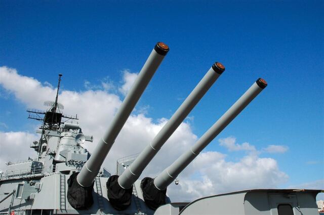 Aft guns and superstructure