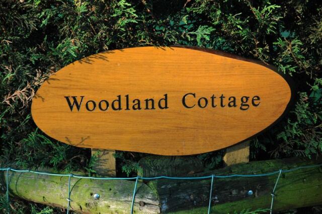 Woodland Cottage sign