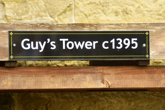 Warwick Castle - Guy's Tower sign