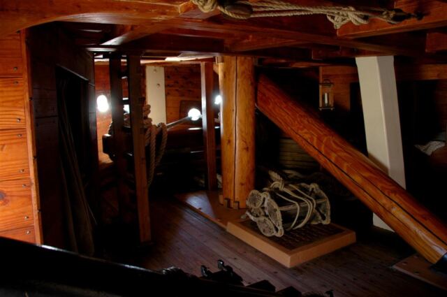 Below deck - forward hold of Susan Constant