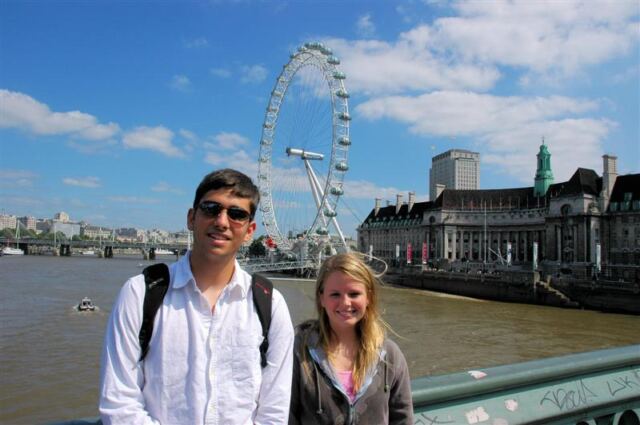 Andrew and Mel - with London Eye in background