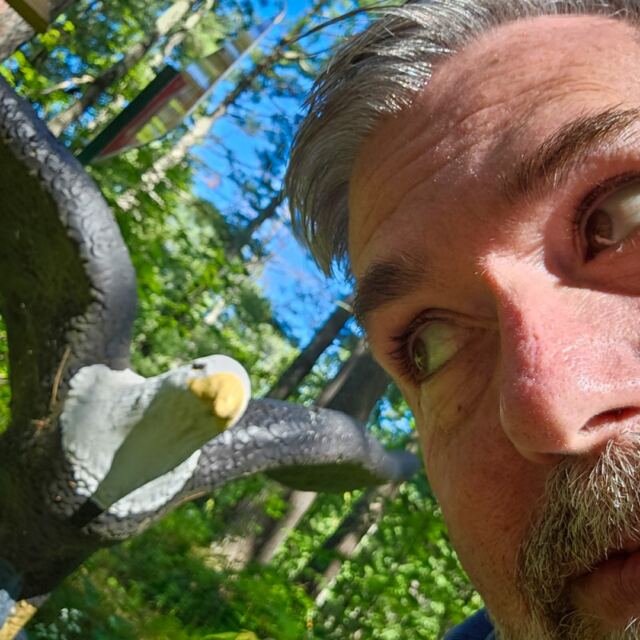 He's right behind me, isn't he