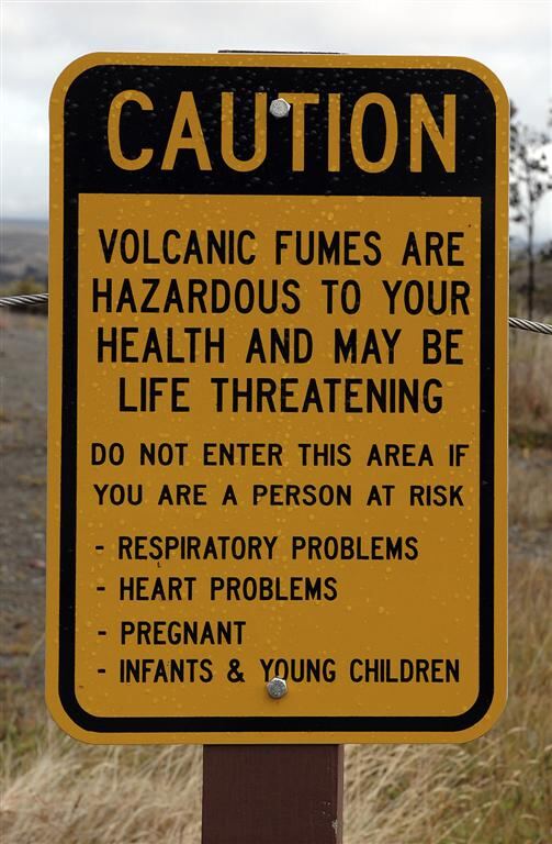 Volcanic fumes are hazardous to your health