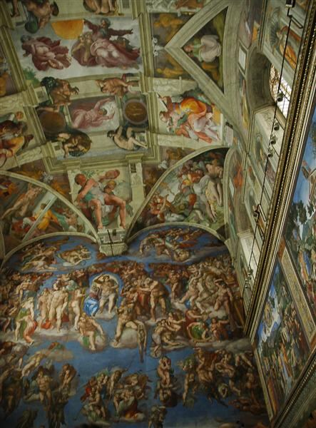 Sistine Chapel ceiling and front wall