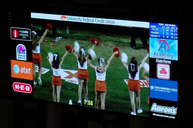 Texas Cheerleaders on Godzillatron