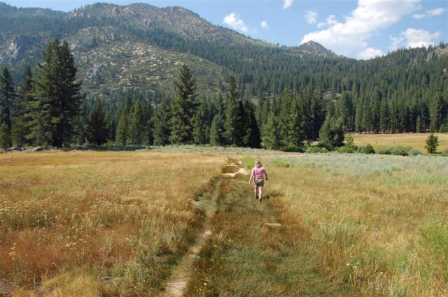 Kathy sets off on our hike