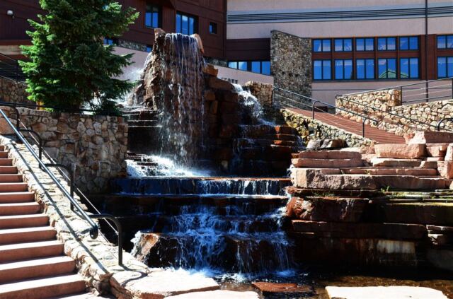 Waterfall in village area