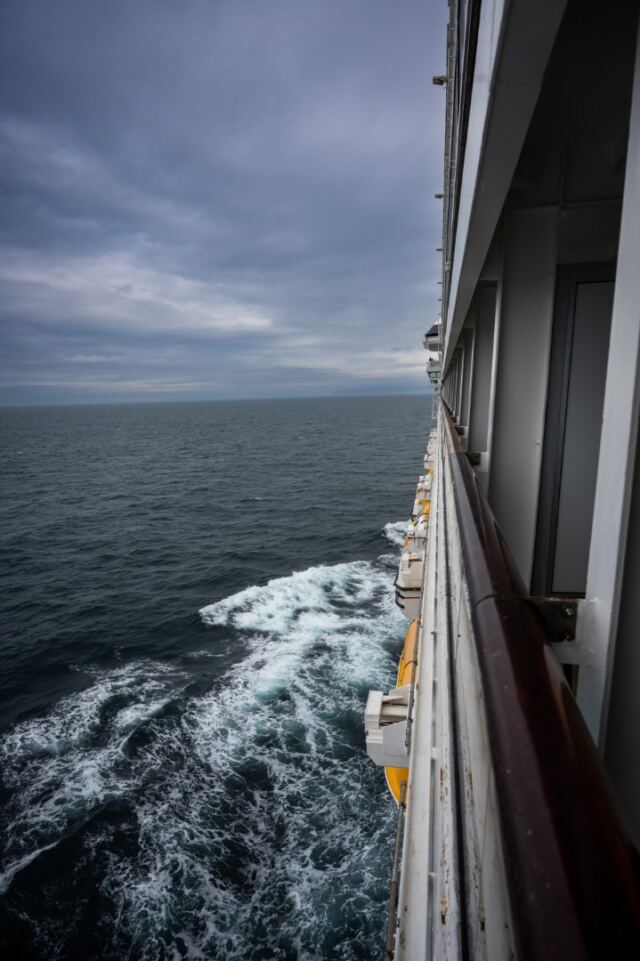 And we're out to sea