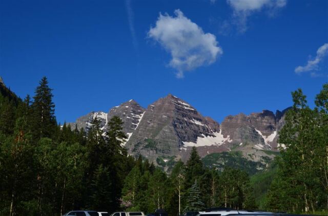 Maroon Bells - tower over the landscape even at a distance