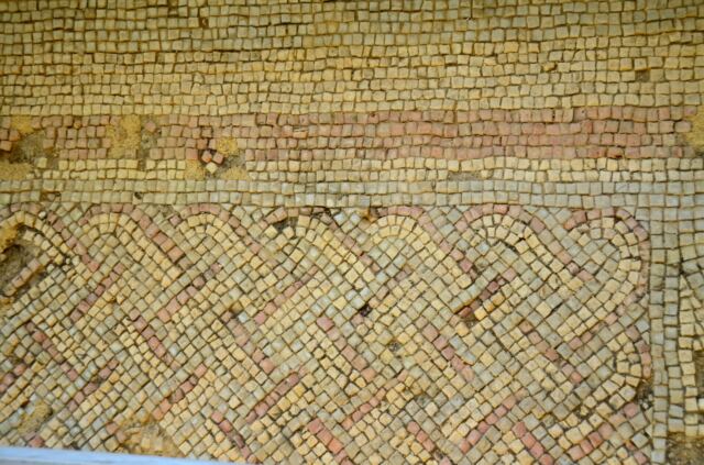 Chedworth Roman Villa - misc uncovered mosaic tile floors (1)