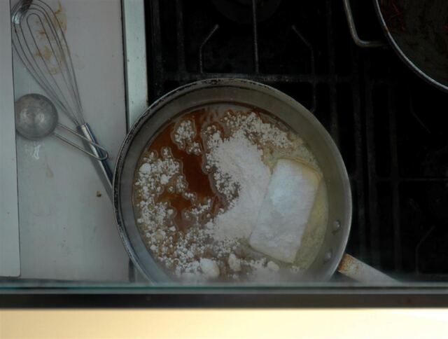 Block o'butter in the mirror