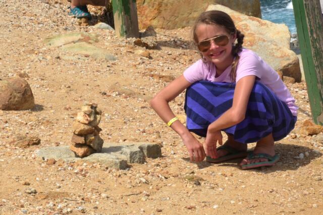 Alex and her cairn