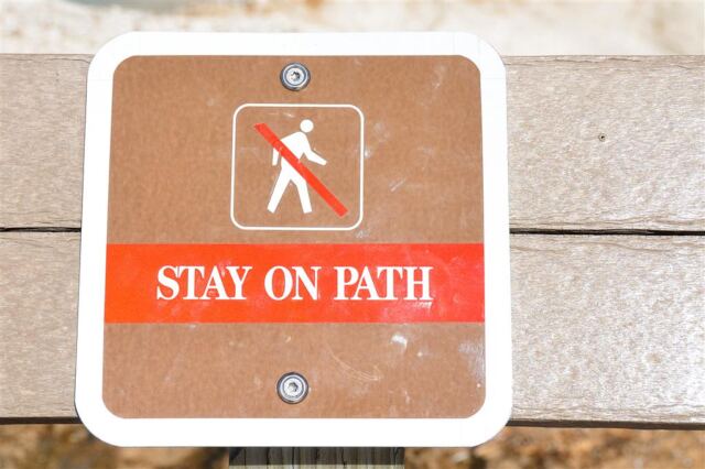 Seriously - stay on the path