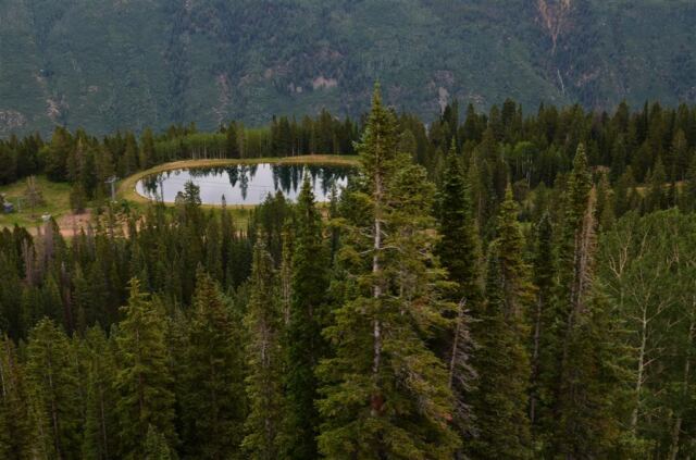 Mountain lake from gondola