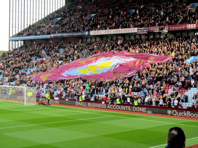 The Holte End unfurls the Villa banner (4)