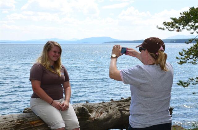Kathy takes Mel's picture