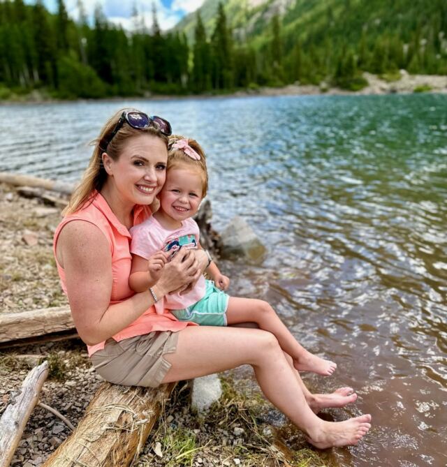 Mel and Shiloh cooling off at Crater Lake