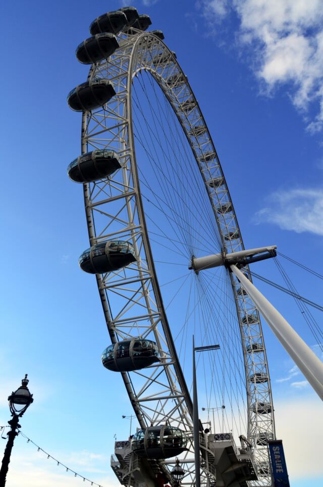 London Eye and blue sky 2