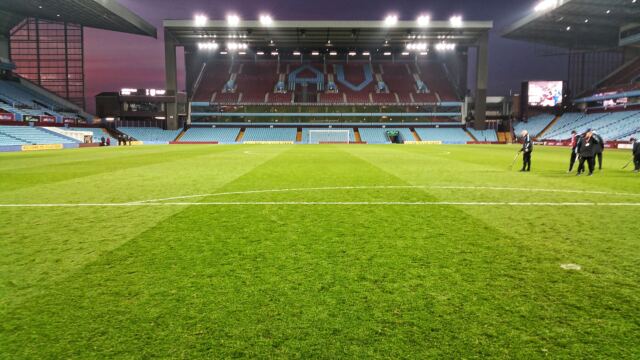 On the Villa pitch, post-match (3)