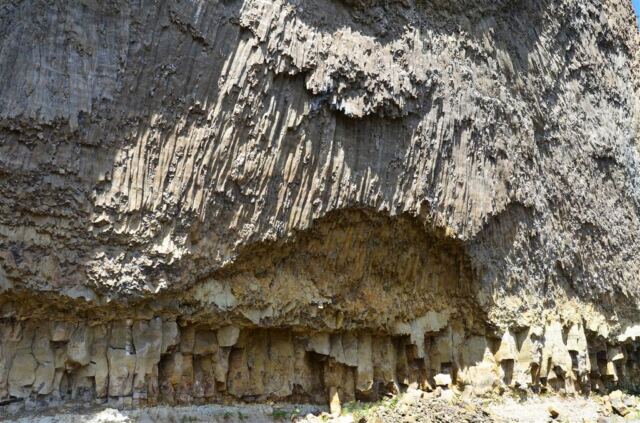 Sheer roadside cliff - cool rock formation (2)