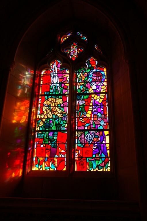Afternoon sun through stained glass