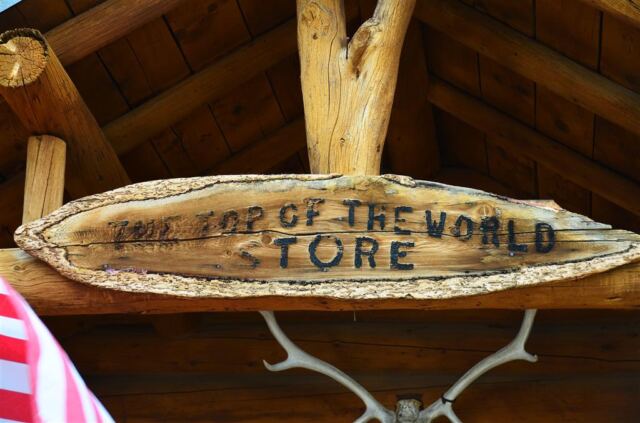 Top of the World sign