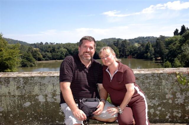Roger and Kathy - Eastnor Castle wall