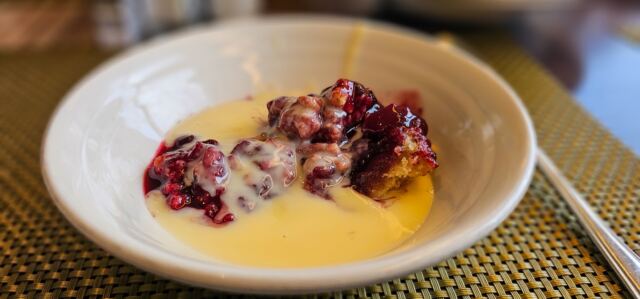 Pudding and custard onboard Bolette