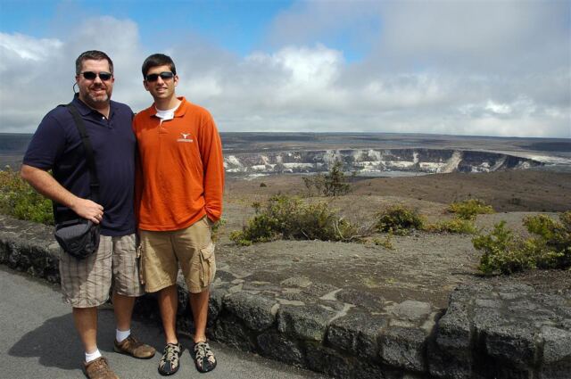 Dad and Andrew at Volcano National Park