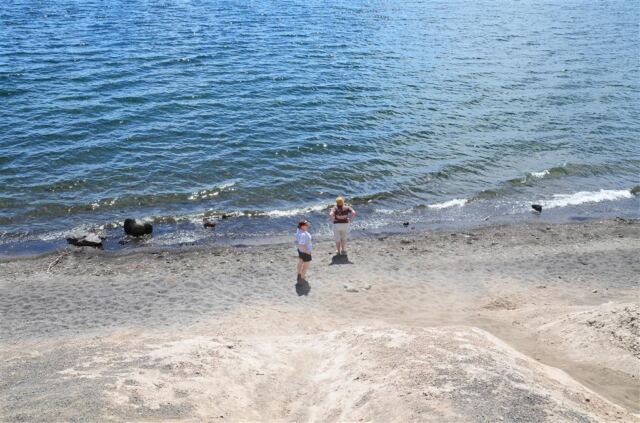 Kathy and Mel on shoreline