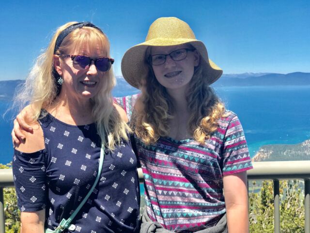 LeAnn and Kiersten - Tahoe viewing platform